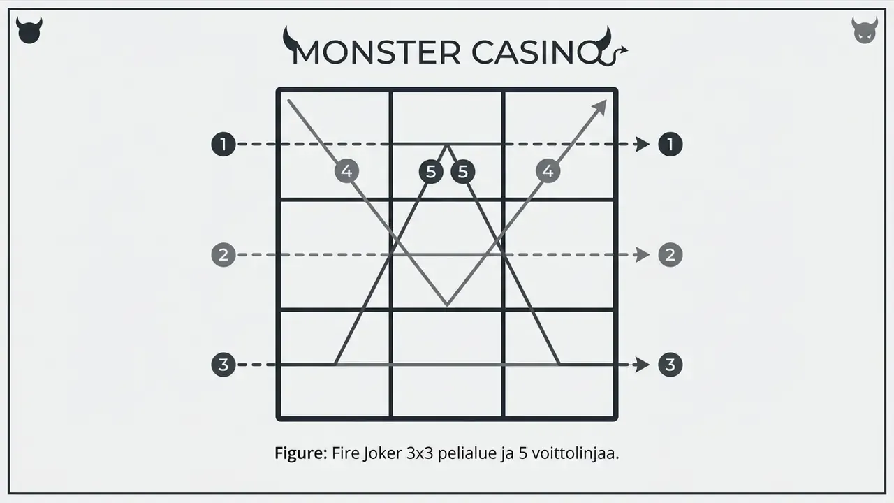 Fire Joker pelialue ja voittolinjat